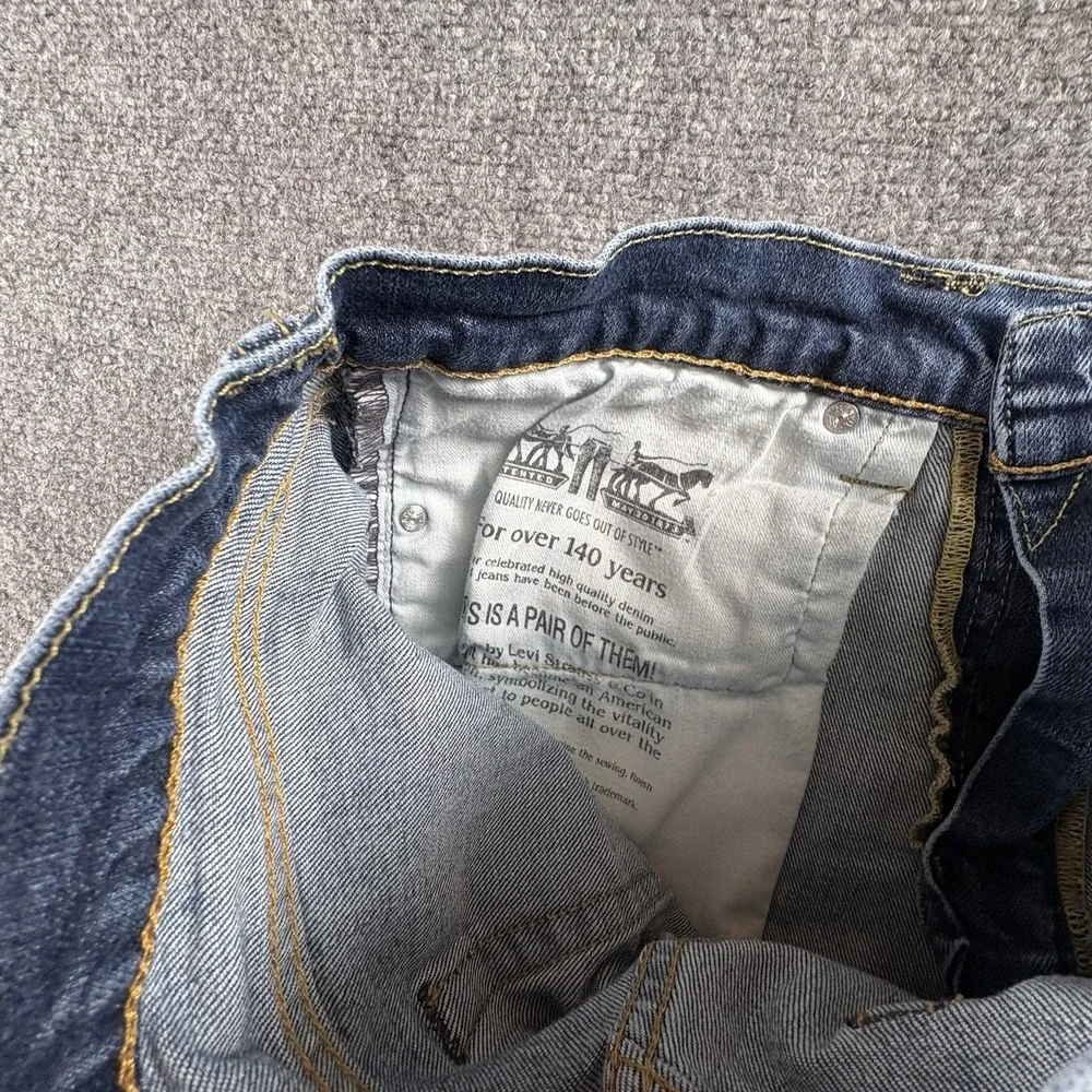 Levi's 505 Jeans Men 32x28.5 Blue‎ Straight Distressed Faded Streetwear Workwear